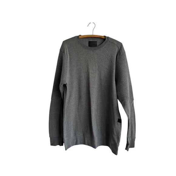 ATD Ashes To Dust Heather Gray Quilted Accented Pullover Men's XL - Picture 1 of 8